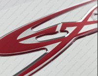 Cruisers Yachts Express Chrome/Red Raised Domed 3D Decal 17.5" x 2.5" 1pcs.
